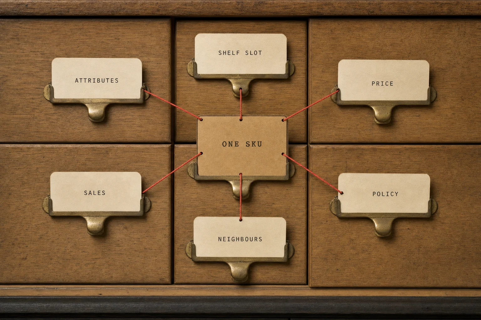 Card catalog of SKUs